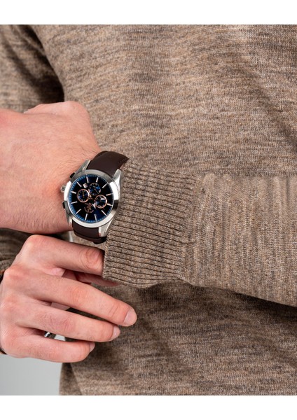 Italyan Stil Slim Fit Erkek Yarım Boğazlı Triko Kazak Kahverengi T13112 modelleri