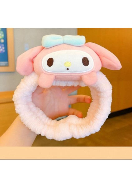 My Melody Peluş Makyaj Tacı – Yumuşak Elastik Saç Bandı