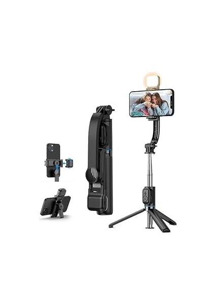 Hobimtek C01S Çok Amaçlı Işıklı Selfie Çubuğu Masa Üstü Tripod Kumandalı Selfie Dolgu Işığı Dahil 1