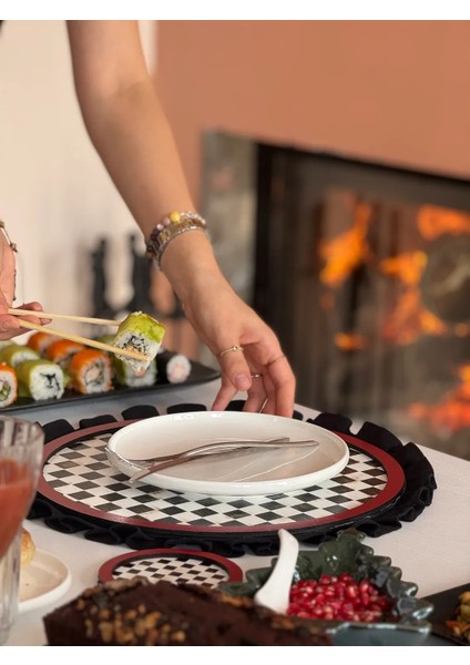 Premium Mackenzie Dama Desen Kırmızı Supla