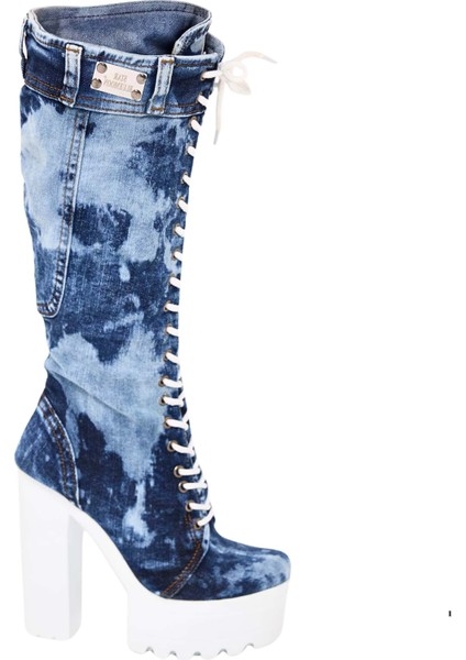 /kot Bot, Kadın Kot Ayakkabılar, Modern Botlar, Platform Kot Botlar / Mavi Renk Kot Çizme /doğum Günü Hediyesi fırsatları