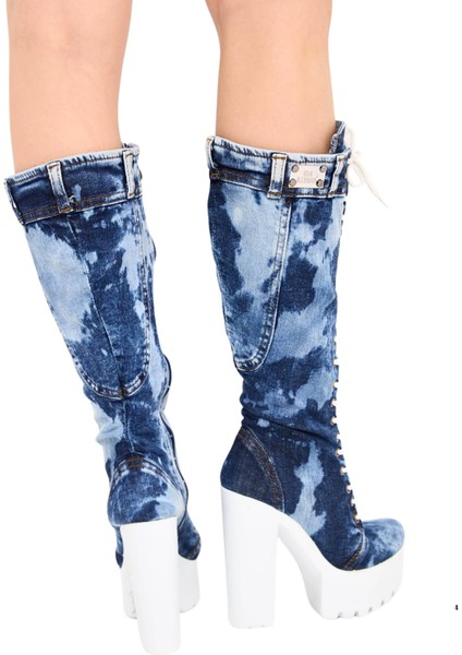 /kot Bot, Kadın Kot Ayakkabılar, Modern Botlar, Platform Kot Botlar / Mavi Renk Kot Çizme /doğum Günü Hediyesi modelleri