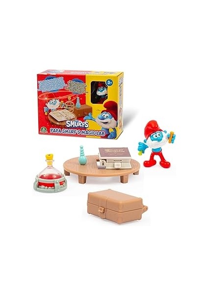 Giochi Preziosi Şirinler, Büyük Şirin Oyun Seti, Atölye ve Aksesuarlı, 5,5 cm Büyüklüğünde Şir