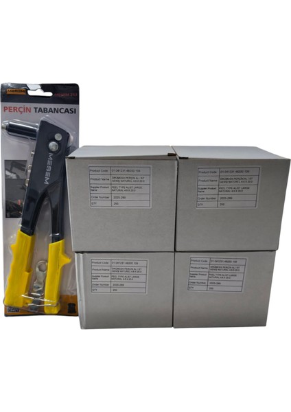 Örümcek Papatya Perçin 4,8X20MM 1000 Adet (4 Kutu 4X250 ) (Meşem Perçin Tabancası Hediye !)