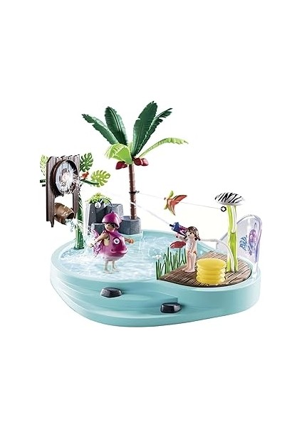Playmobil Family Fun 70610 Su Püskürtücülü Eğlenceli Havuz, Su ile Oynamak Için, 4 Yıldan Itibaren