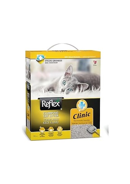 Reflex Klinik (Özel Formüllü Tanecikler) Topaklanan Kedi Kumu 10 Lt