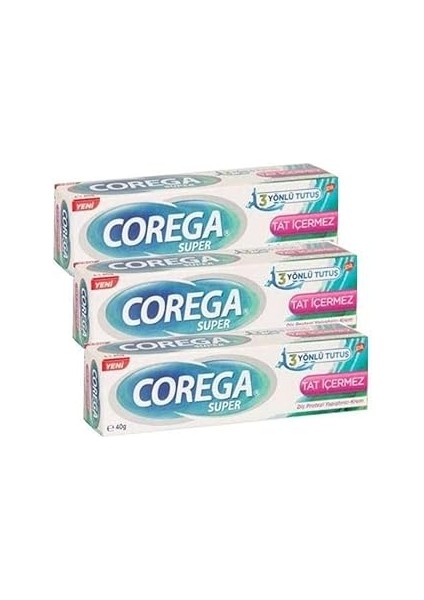 Corega Naneli Diş Protezi Yapıştırıcı Krem 40 gr x 3 Adet