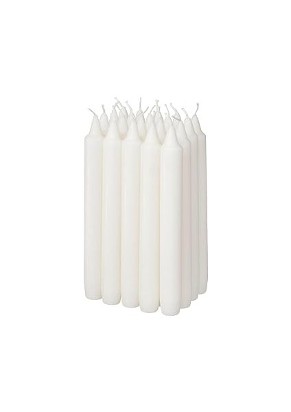Şamdan Mumu, Beyaz, 19 Cm, Kokusuz