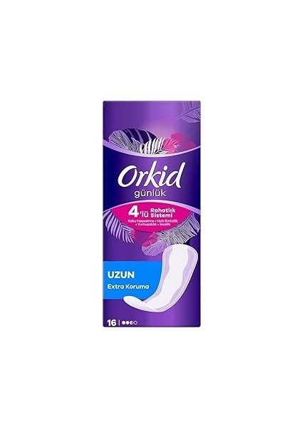 Orkid Günlük Ped Uzun Tekli Paket 16 Ped