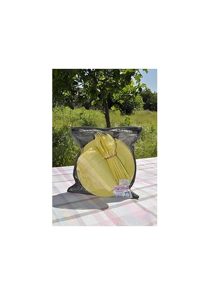 Saban Çantalı Piknik Seti (Sarı)