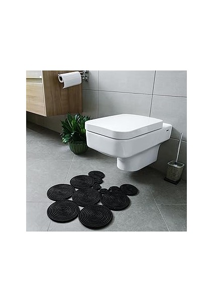 Bohem Tarz Jüt Klozet Önü Paspası - Doğal Jüt, Yıkanabilir ve Dayanıklı Halı, Şık ve Dekoratif Bany