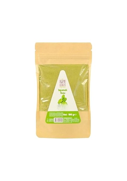 Egeye Dönüş Ispanak Tozu - 100 Gr. (Öğütülmüş Kuru Ispanak - Doğal Yeşil Renk Verici - Glütensiz Be