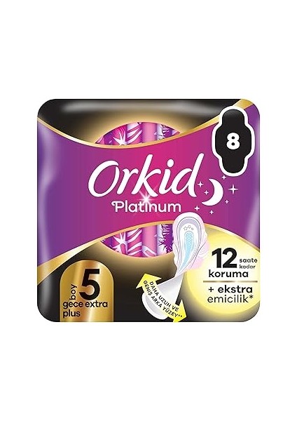 Orkid Gece Ekstra (Boy 5) 8 Adet Hijyenik Ped