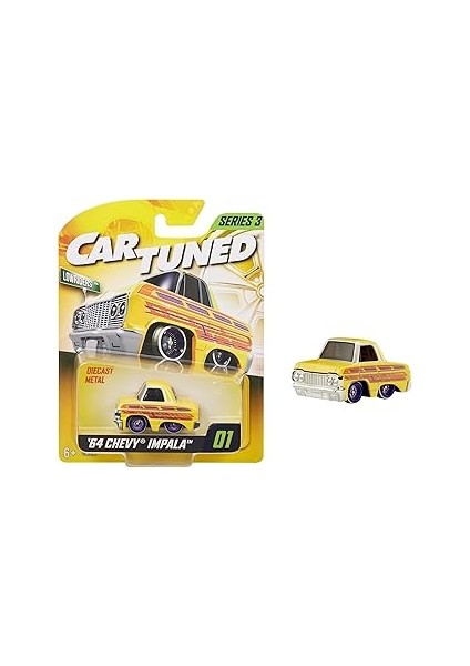 Mga Entertaintment Cartuned S3 1964 Chevy Impala - Sarı Lowrider Araba