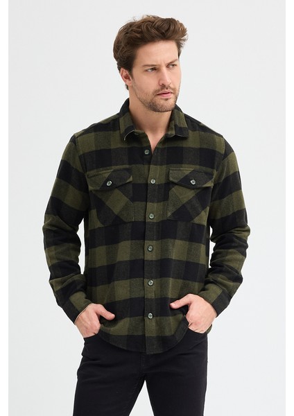 ÇİFT CEP KAPAKLİ DAMALI ODUNCU U.K. GÖMLEK