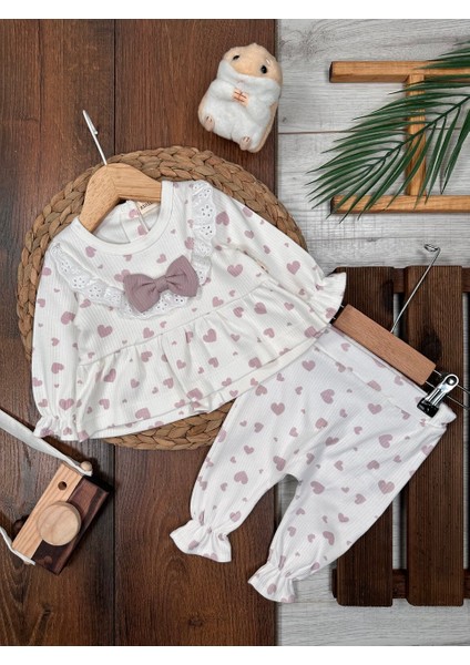 Pamuklu Kalpli Fırfırlı Yaka 2li Kız Bebek Takım fiyatları