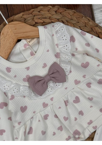 Pamuklu Kalpli Fırfırlı Yaka 2li Kız Bebek Takım indirimleri