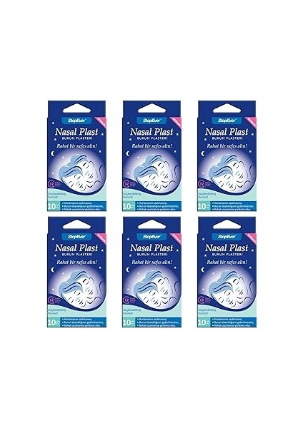 Stopever Nasal Plast, Nefes Açici Bant, Normal Boy 6 Paket (6 x 10 Adet)