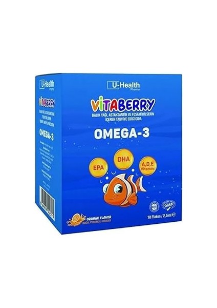 U Health Vitaberry Omega-3 2,5 MLK10 Flakon