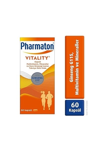 Vitality 60 Tablet - Ginseng G115, Multivitamin ve Mineraller