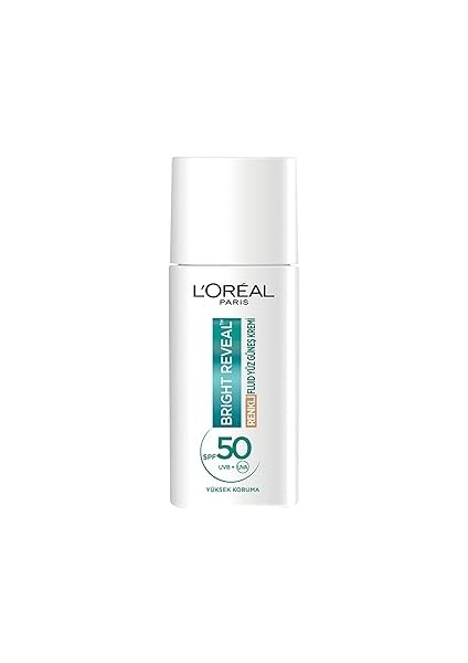 L'oréal Paris Bright Reveal Spf 50+ Koyu Leke Karşıtı Renkli Fluid Günlük Yüz Güneş Kremi 50 ml - M