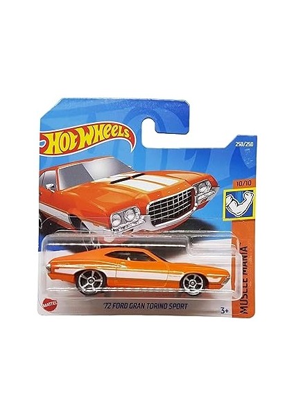 Hot Wheels - ´72 Ford Gran Torino - Muscle Mania 10/10 - HCW29 - Short Card - Turuncu - Matte