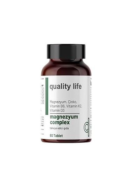 Quality Life Magnezyum Complex 60 Tablet - Magnezyum Malat Sitrat Glisinat Taurat Bisglisinat - Mag