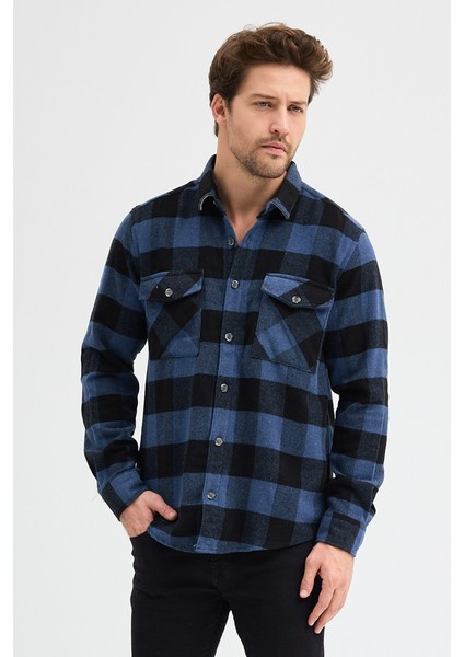Çift Cep Kapaklı Ekoseli Flam Oduncu Erkek Gömlek fiyatları