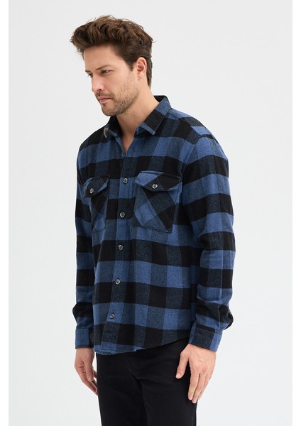 Çift Cep Kapaklı Ekoseli Flam Oduncu Erkek Gömlek indirimleri