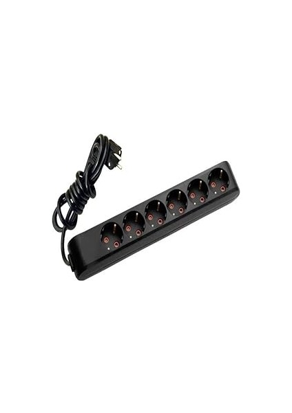 Difa Pack Viko Multi-Let 6lı Topraklı Kablolu Ç.k 5mt Siyah Priz