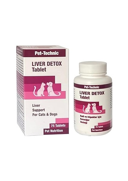Pet-Technic Liver Detox Tablet – Kedi ve Köpekler Için Karaciğer Destekleyici Bitkisel Takviye – 75
