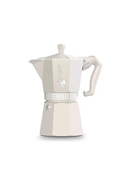 - Moka Exclusive: 6 Cups Ocak Üstü Espresso Pişirici - 270ML - Krem Renk - Alüminyum Gövde
