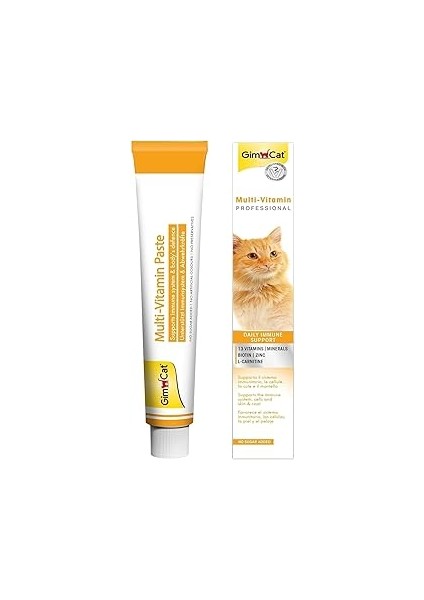 Gimcat Kediler Için Multi-Vitamin, 100 G, Keten Tohumu Yağı (Omega-3 Yağ Asitleri, Dha ve Epa'nın T