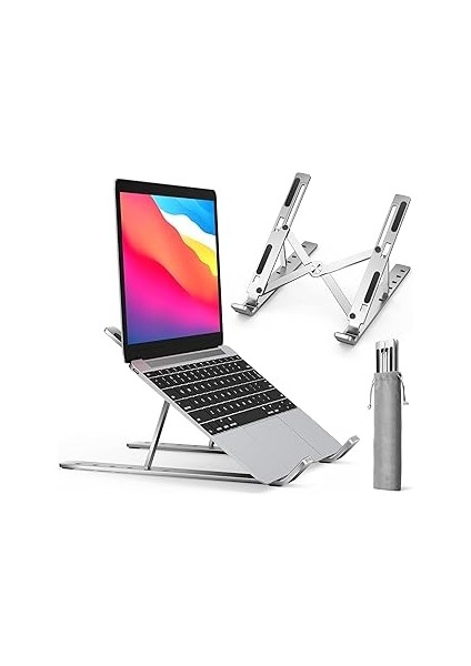 Infomax® Alüminyum Laptop Standı – 7 Kademeli Yükseklik Ayarı, 15.6 Inç’e Kadar Notebook/tablet Uyu