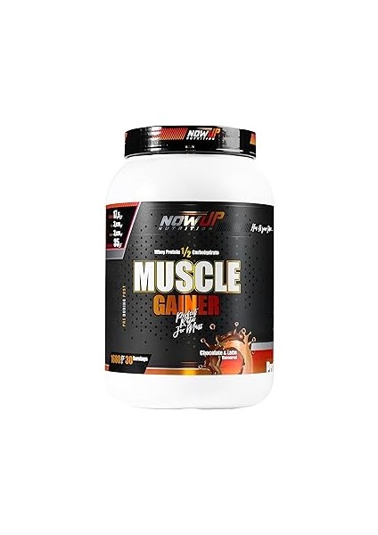 Nowup Nutrition Muscle Gainer 1680 gr | Çikolata & Latte Aromalı | Yüksek Kalorili Protein ve Karbo