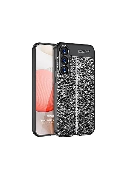 Microsonic S24 Kılıf Deri Dokulu Silikon Siyah [galaxy S24 ile Uyumlu Kılıf - Siyah]