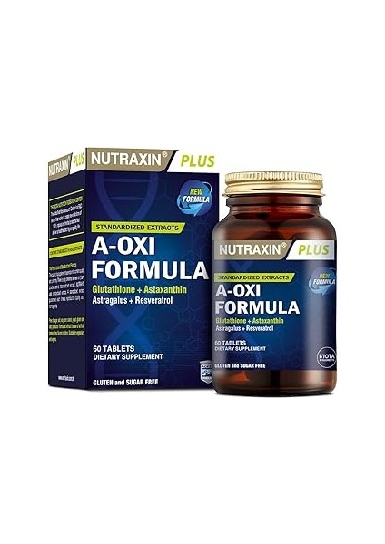 Nutraxin A-Oxi Formula Glutathione + Astaxanthin 60 Tablet Takviye Edici Gıda