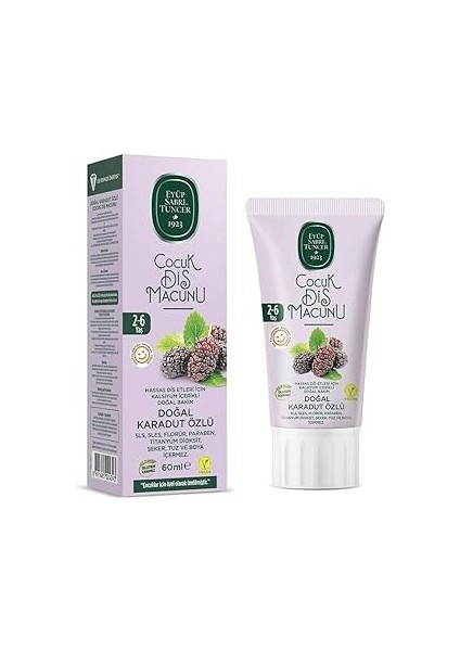 Eyüp Sabri̇ Tuncer Doğal Karadut Özlü Çocuk Diş Macunu 60ML