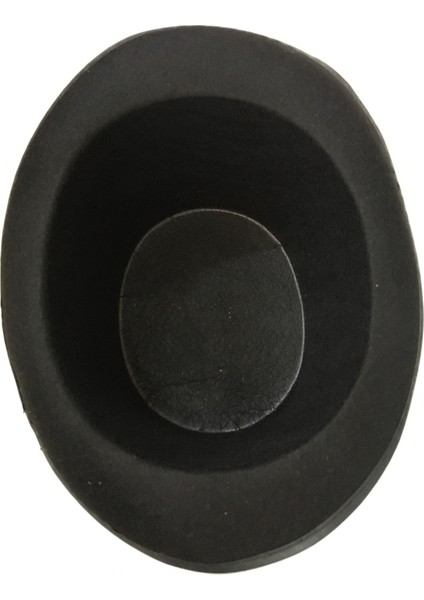 Yetişkinler Için Siyah Renk Ringmaster Sihirbaz Şapkası Fötr Şapka 15 cm