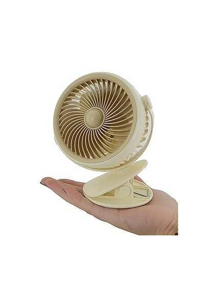 Coverzone Taşınabilir USB Şarjlı Fan Kıskaçlı Masa Kenarına 3 Kademeli Hız Ayarı Şarj Edilebil
