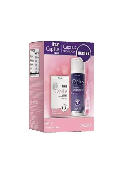 Ocean Capillus Women 60 Tablet + Capillus Shampoo 200 ml Hediye