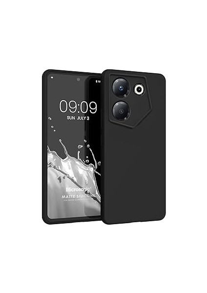Microsonic Matte Silicone Tecno Camon 20 5g Kılıf Siyah [camon 20 5g ile Uyumlu Kılıf - Siy