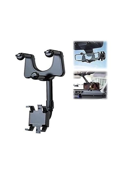 Fay Bless Araç Telefon Tutacağı - Çok Fonksiyonlu Araç Dikiz Aynası Döndürülebilir ve Geri Çekileb