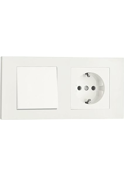 Ovivo Grano Beyaz 2'li Set Anahtar ve Topraklı Priz Set