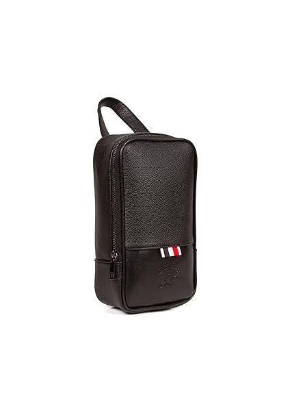 Av A Dos Erkek Siyah Vegan Deri Tıraş Seyahat Kozmetik Portföy Bakım El Çanta Günlük