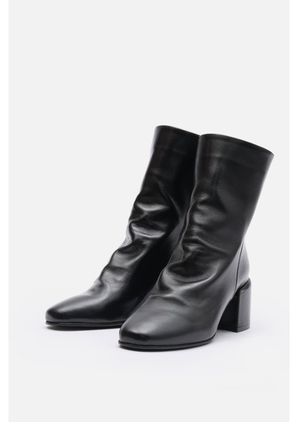 Bestyle Gerçek Doğal Deri 5,5 cm Topuklu Kadın Bot