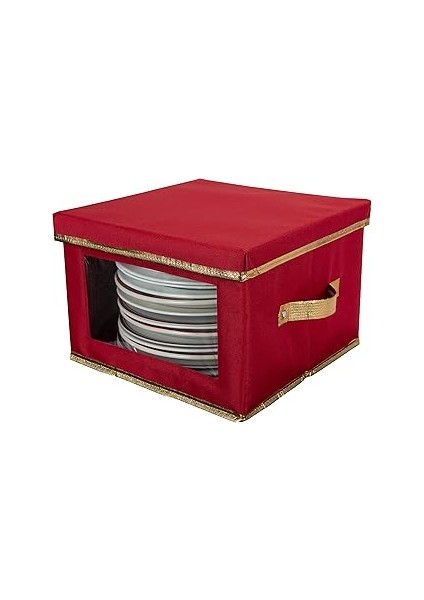Simplify Tatil Yemek Tabağı Yemek Saklama Kutusu | 12,2 Inç | Noel Çin | 12 Keçe Bölücüler | Sofra