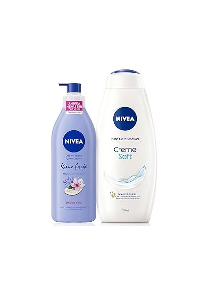Creme Kremsi Dokunuş Duş Jeli 750ML ve Değerli Yağlar Içeren Nemlendirici Vücut Losyonu