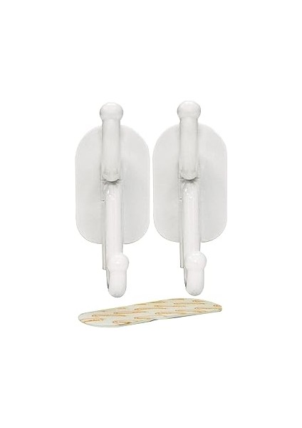 Rolson 61321 2pc Removable Adhesive Hooks, Black