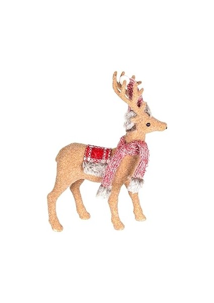 Herdekora Yılbaşı Süsü Geyik Noel Şapkalı Kahverengi 23X32 Cm.